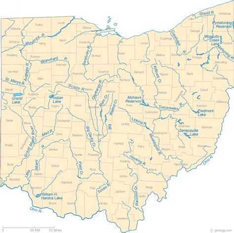 map of ohio creeks.